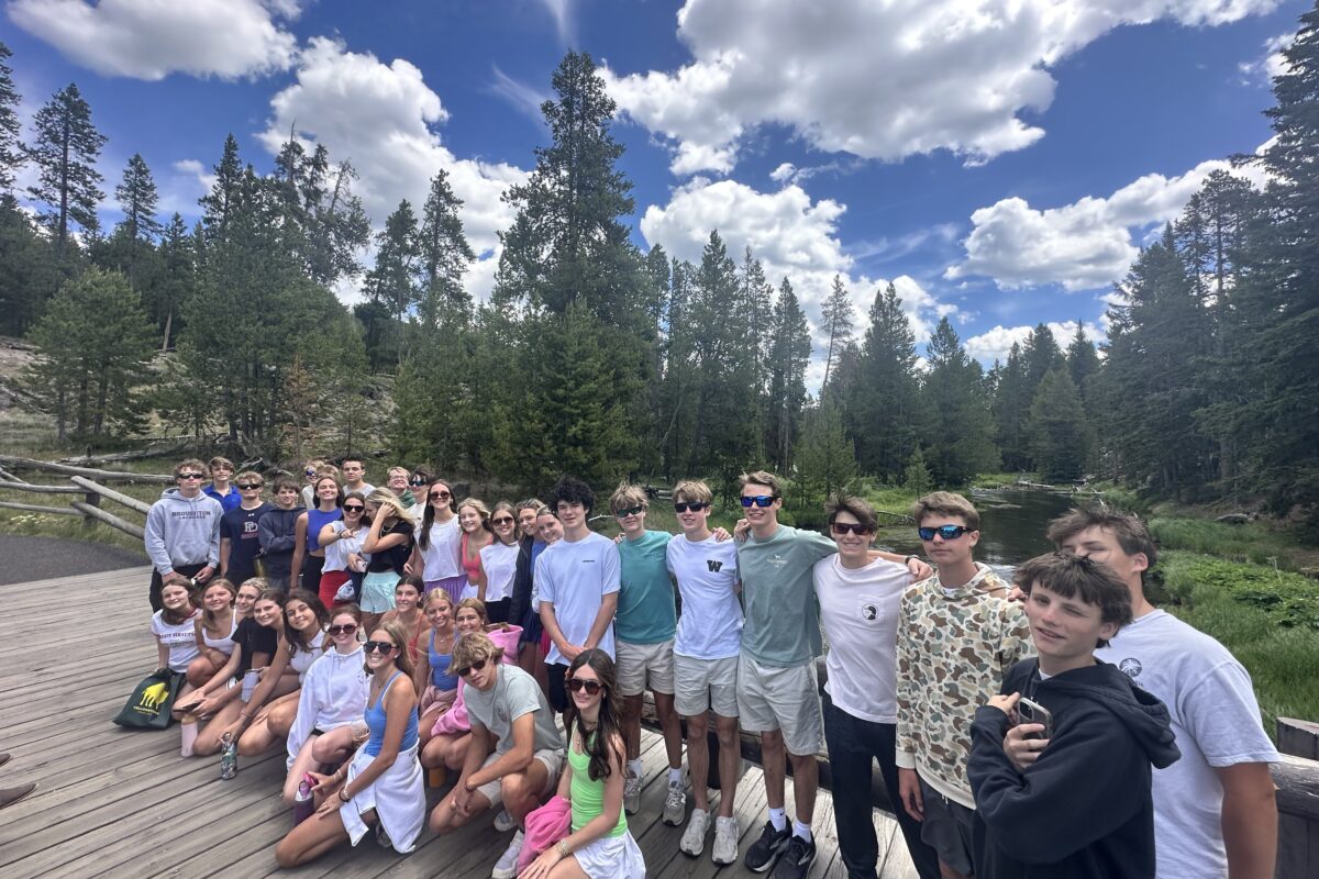 group posed in yellowstone national park