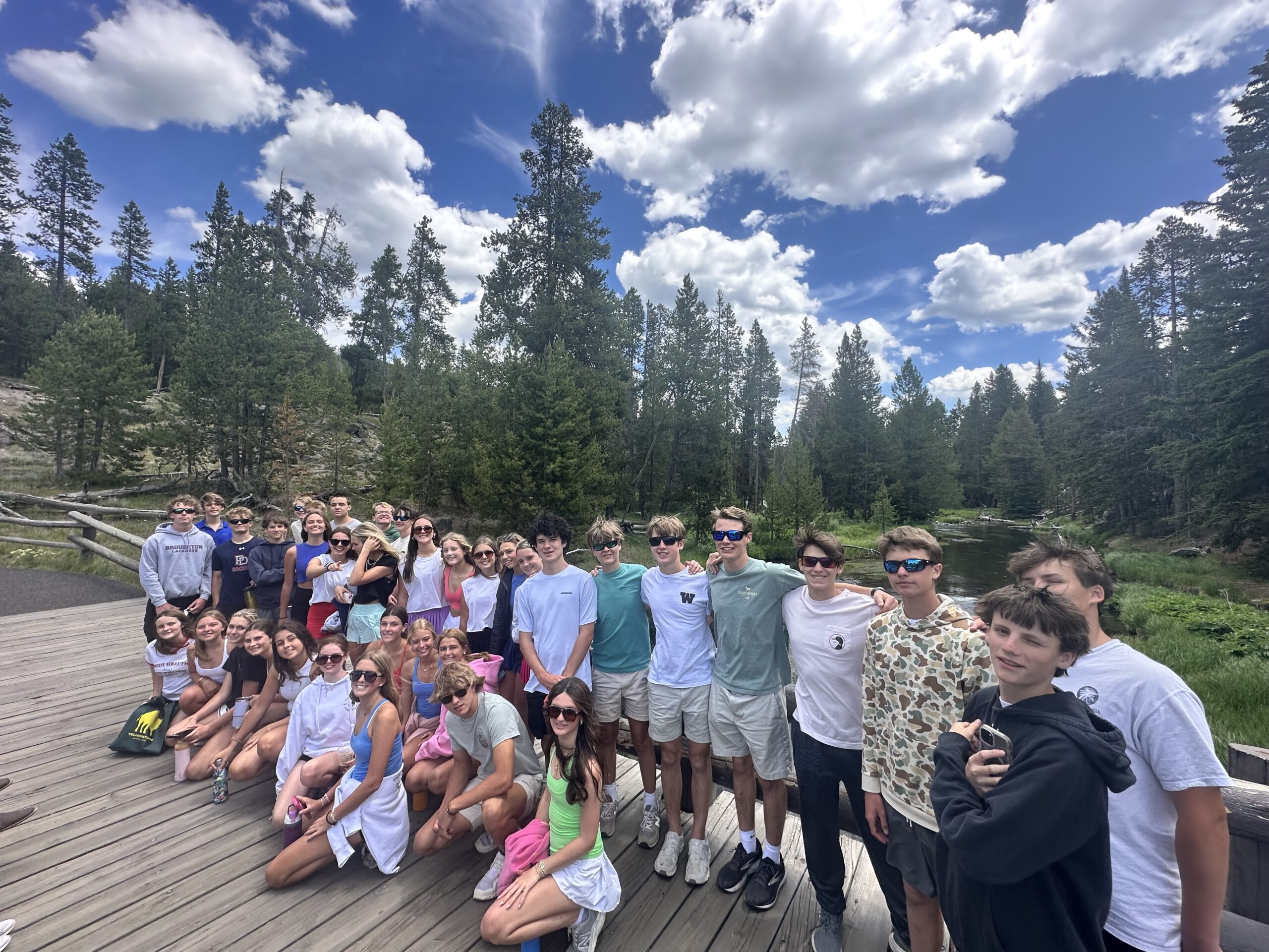 group posed in yellowstone national park