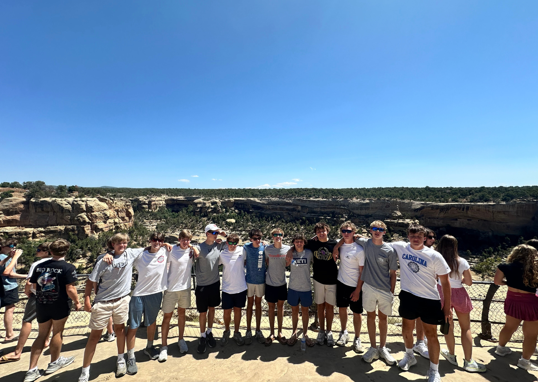 male students hanging out at the lookout point