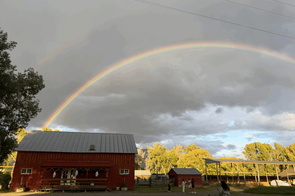 rainbow over the idaho ranch