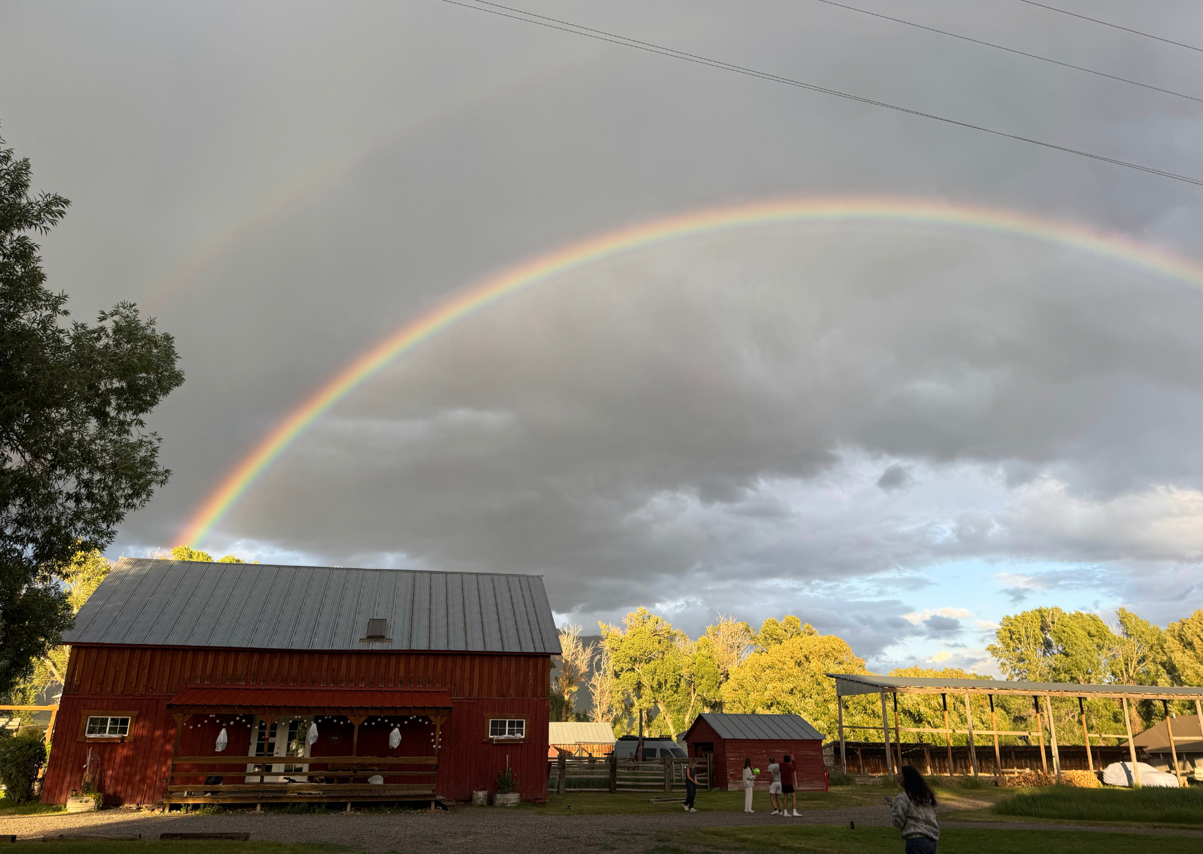 rainbow over the idaho ranch