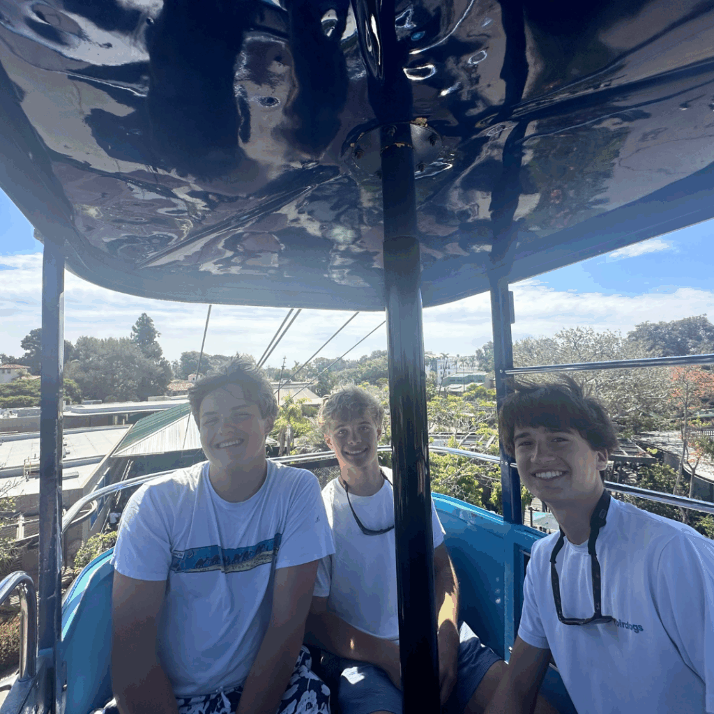 students riding in the gondola at the san diego zoo 