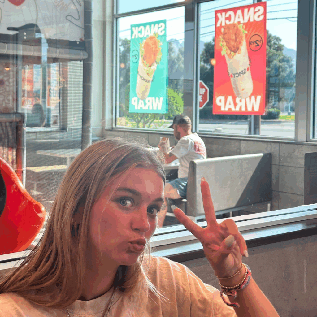 grand western tour student enjoying lunch at mcdonalds