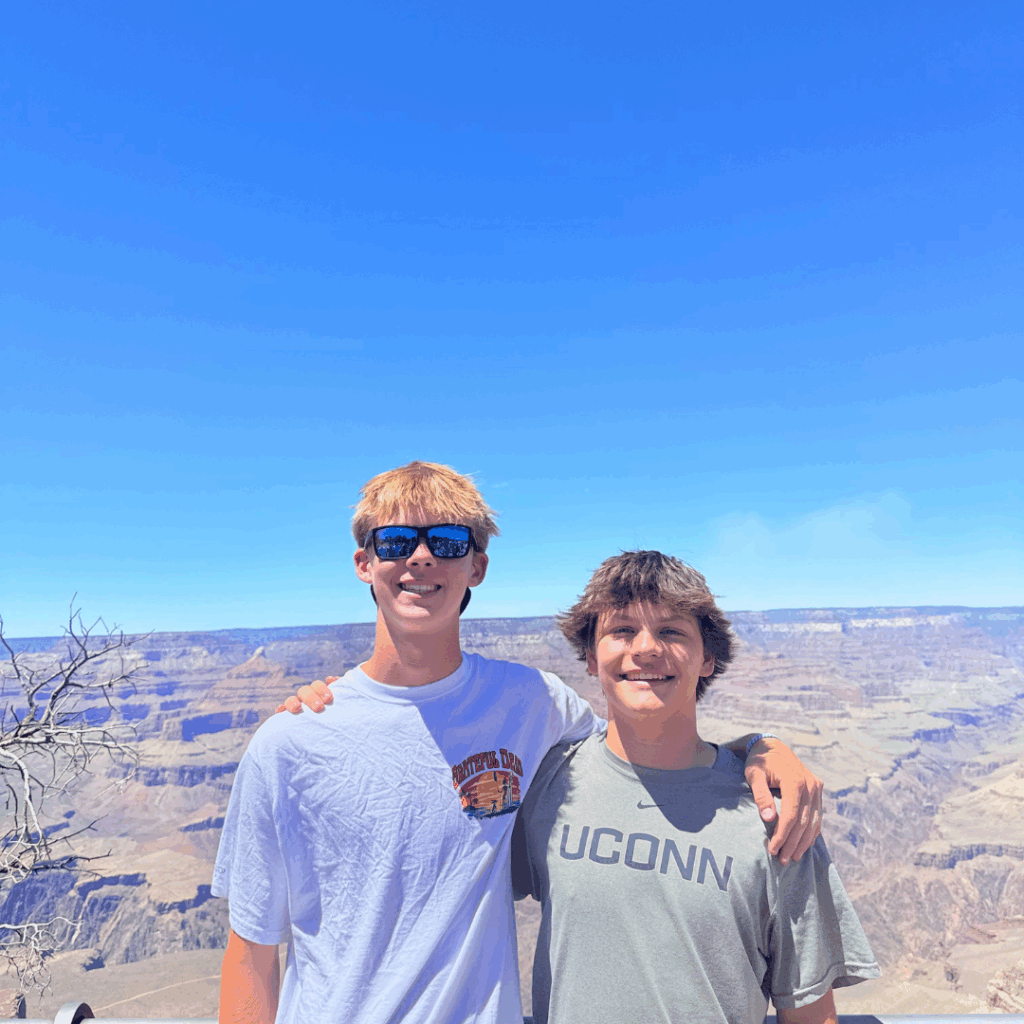 students at the canyon edge