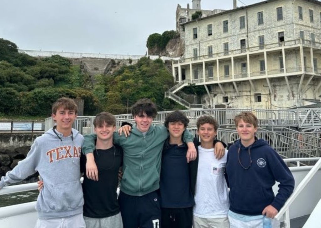 boys at alcatraz ferry smiling